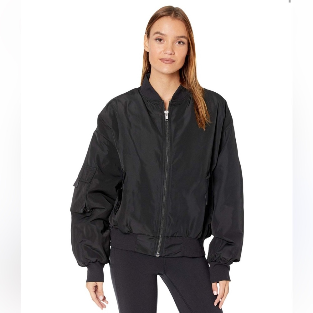ALO Yoga It Girl Black Bomber Jacket - Picture 2 of 9